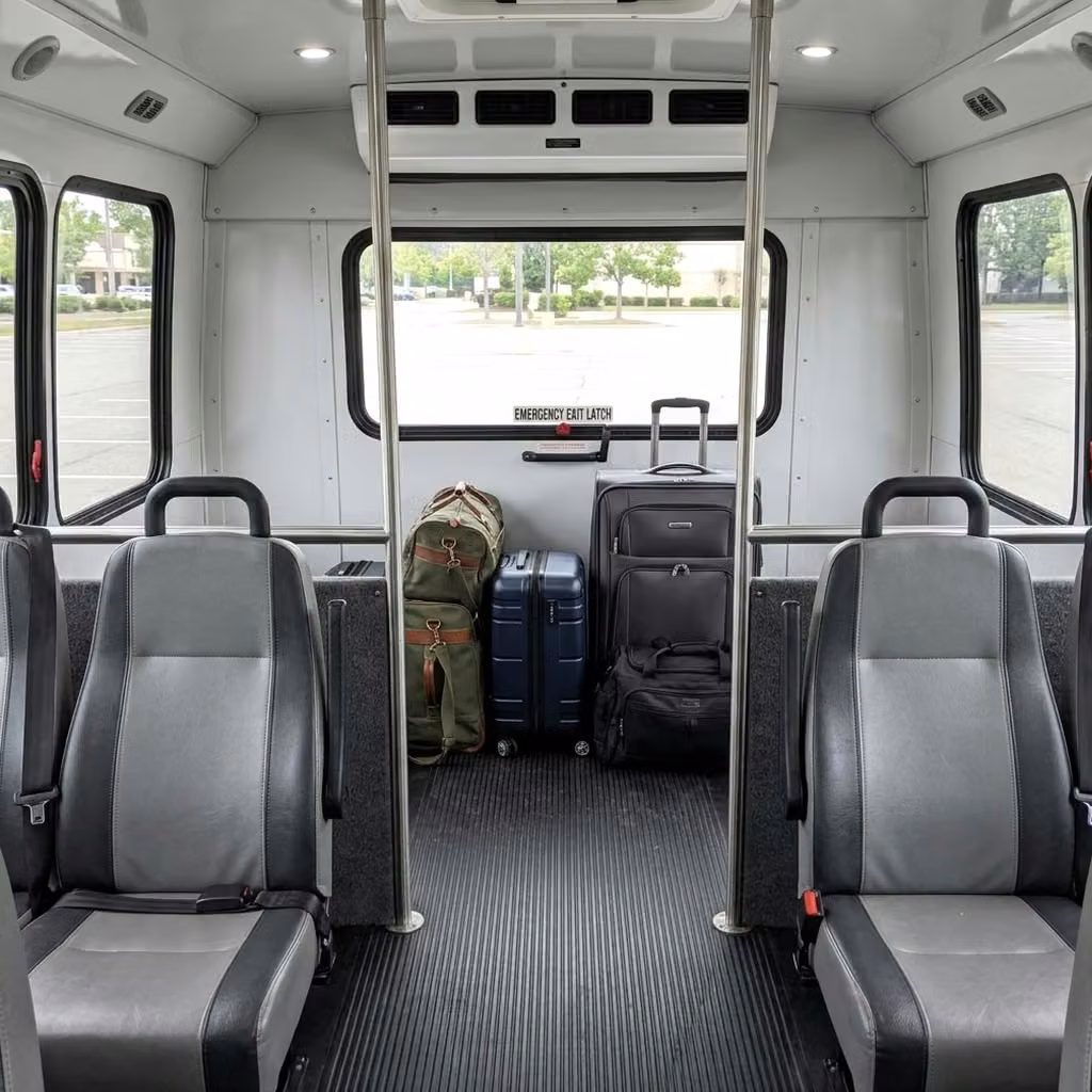 davenport 35 passenger minibus luggage area