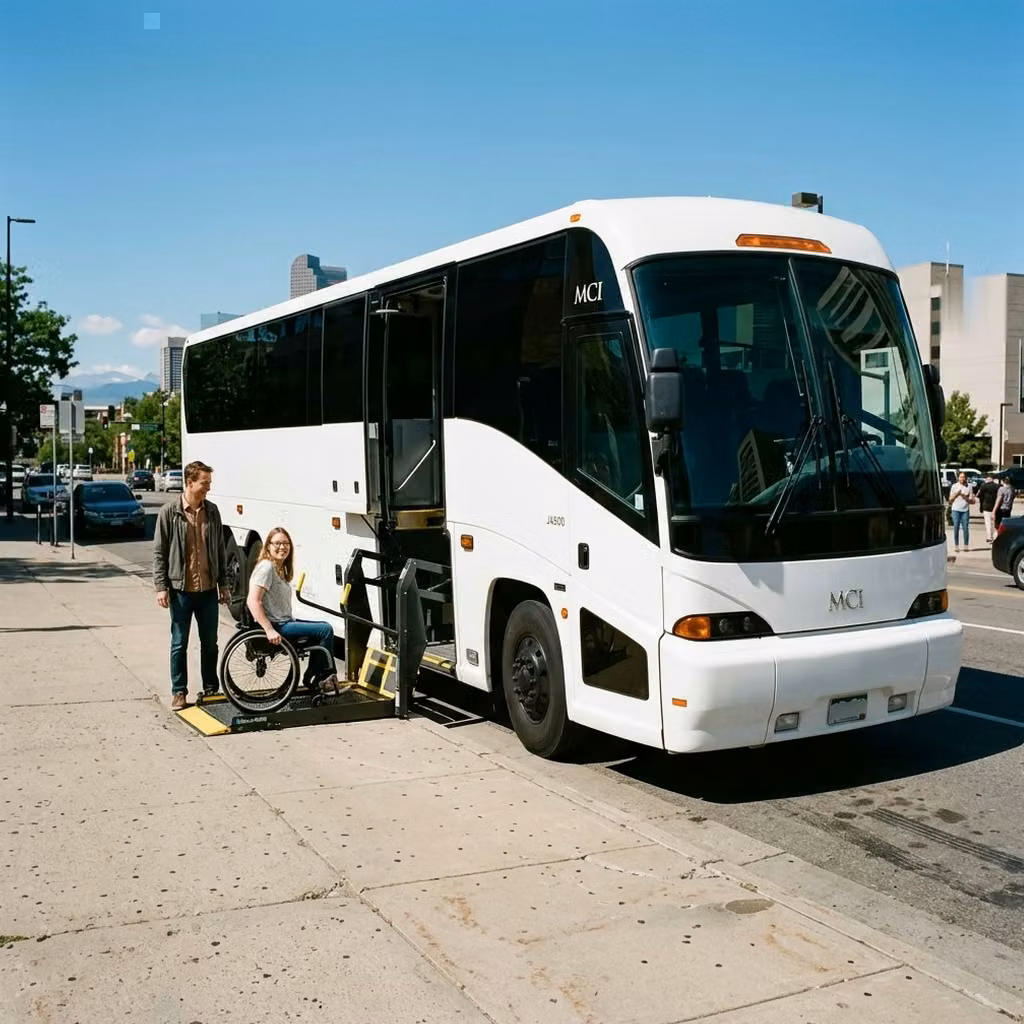 davenport 56 passenger charter bus wheelchair lift