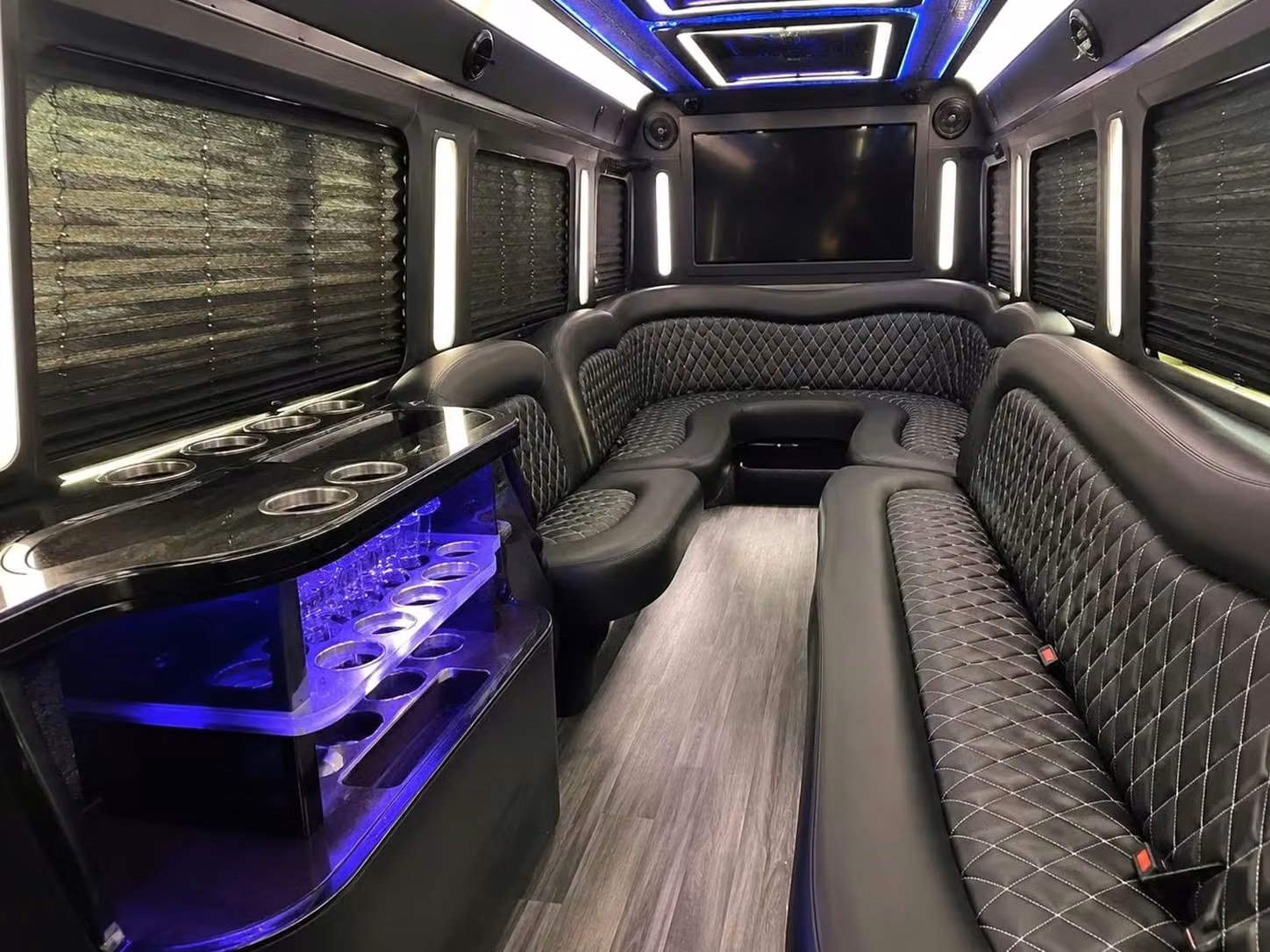 davenport party bus bar area