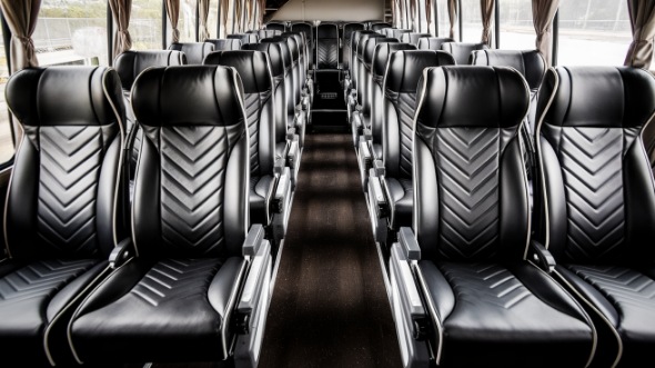 54 passenger charter bus inside cedar rapids