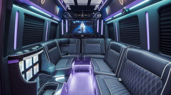 party bus rental interior bloomington